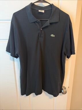 Lacoste Black Polo with Green Crocodile Logo